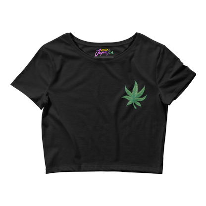 Purple Flowers Crop Tee