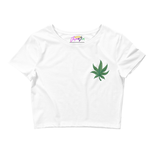 Purple Flowers Crop Tee