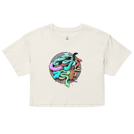 Black Medusa Crop Top